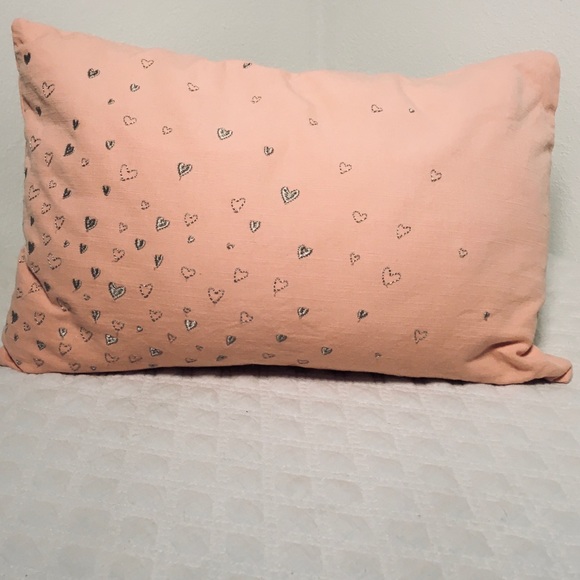 UNDER THE CANOPY Other - 🐥SHABBY CHIC LUMBAR PILLOW PINK & SILVER HEARTS